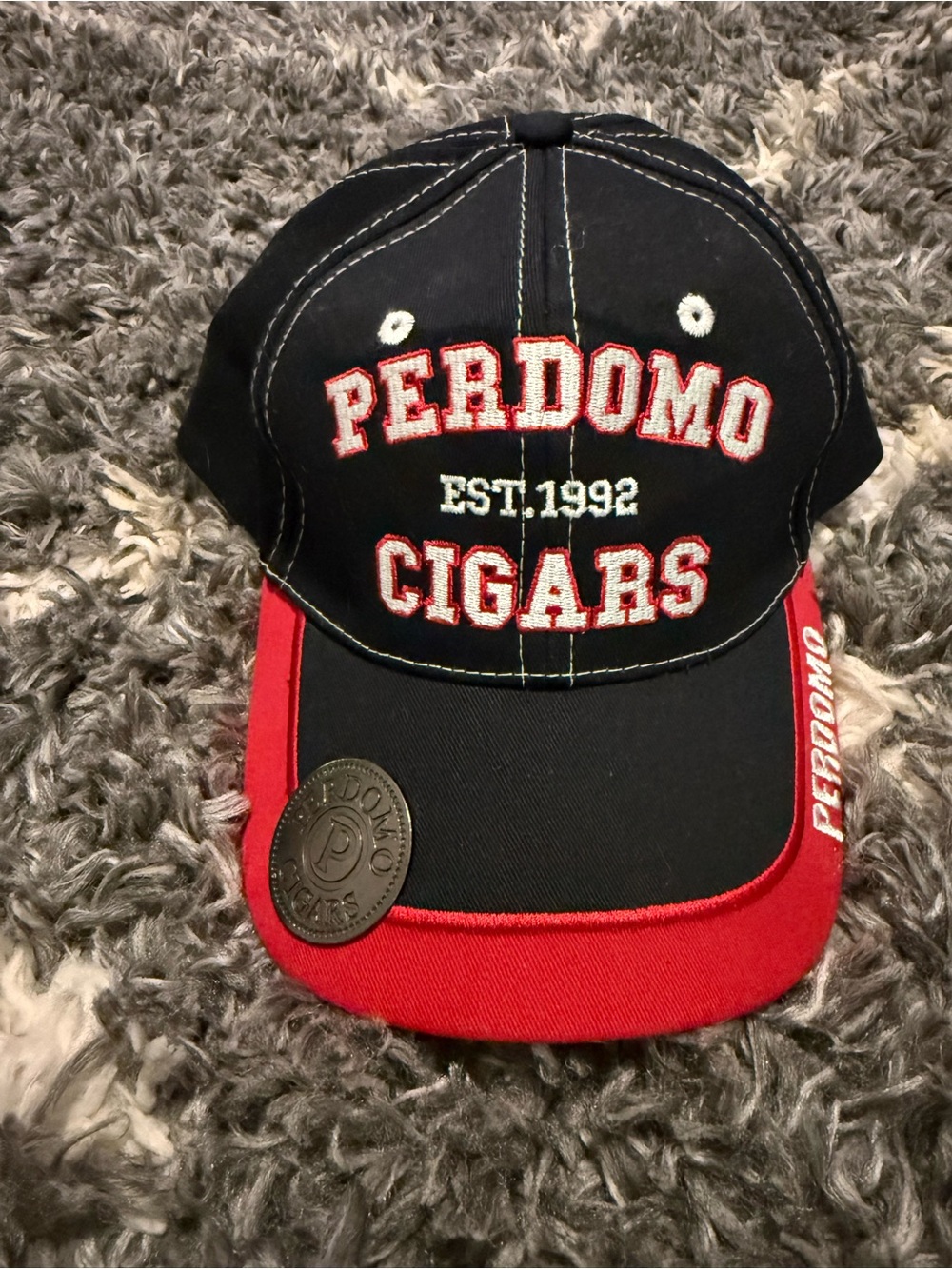 Adjustable Perdomo Cigars Black and Red Collectors Baseball Cap